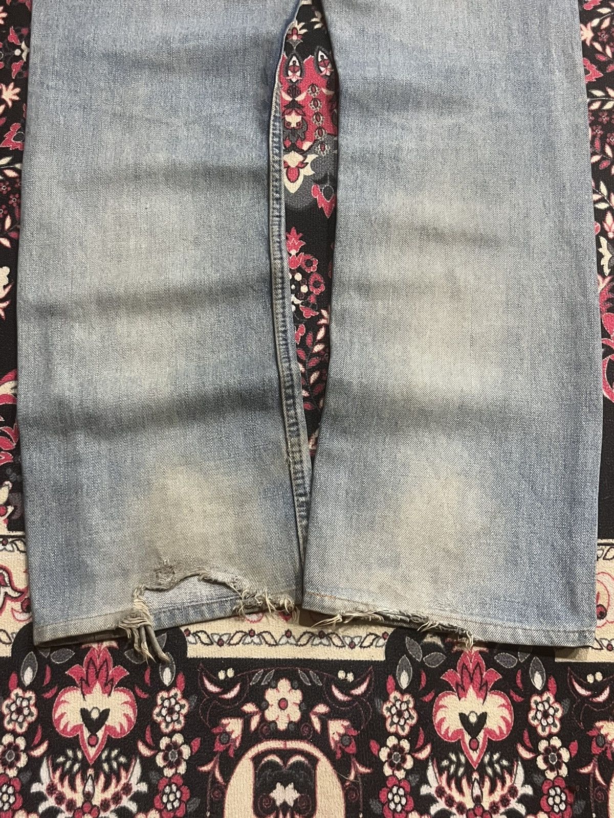 Big John Vintage Japan Big John Union Made Repro Heavy Fade Rip Jeans Size US 32 / EU 48 - 10 Thumbnail