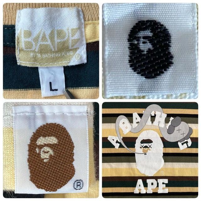 Bape × Kaws BAPE × KAWS Bendy College Logo T-Shirt a bathing ape NIGO Size US L / EU 52-54 / 3 - 7 Thumbnail