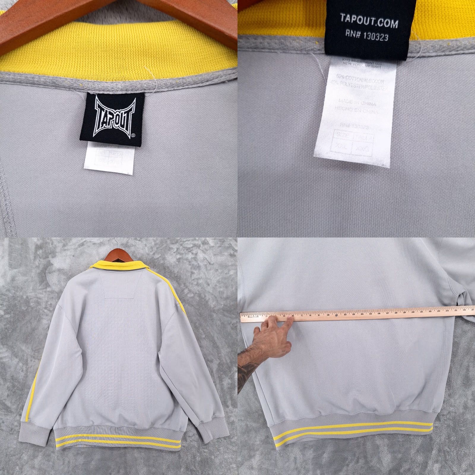 Tapout VINTAGE Tapout Track Jacket Mens 2XL Grey Full Zip Training Gym MMA Y2k Jacket Mens 2XL Grey Tapout Track Jacket Size US XXL / EU 58 / 5 - 8 Thumbnail