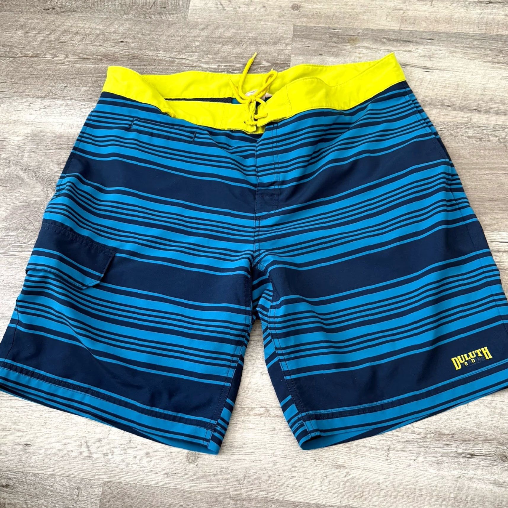 Duluth Trading Company Duluth Trading Co. Swim Trunks Mens 38 Navy Blue Striped Board Shorts Drawstring Quick Dry Pockets Beach Outdoor Mens Size US 38 / EU 54 - 6 Thumbnail