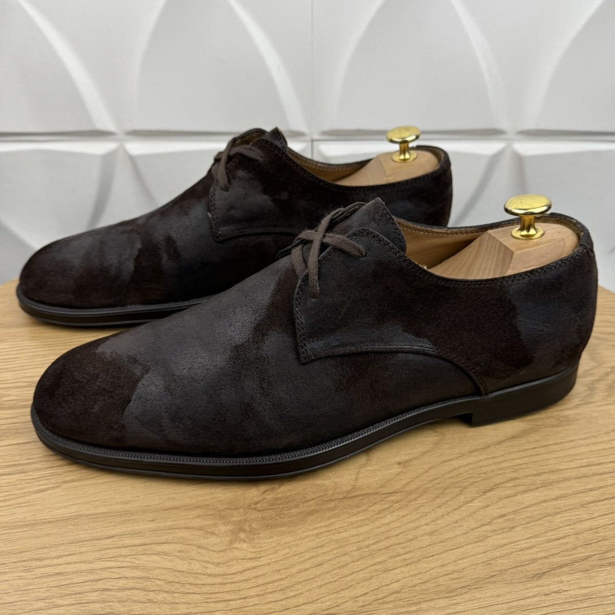 Jimmy Choo JIMMY CHOO Derby Suede Shoes Lace Up Dark Brown Men’s Size US 11 / EU 44 - 1 Thumbnail