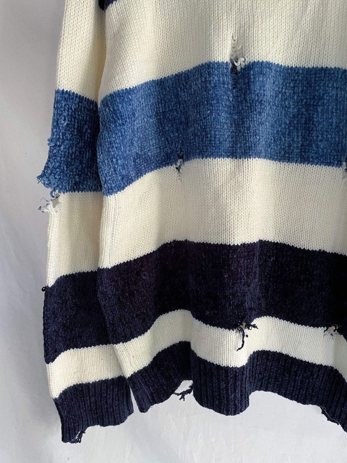 14th Addiction AVAIL JAPANESE BRAND GRUNGE DISTRESSED STRIPED KNIT Size US M / EU 48-50 / 2 - 11 Thumbnail