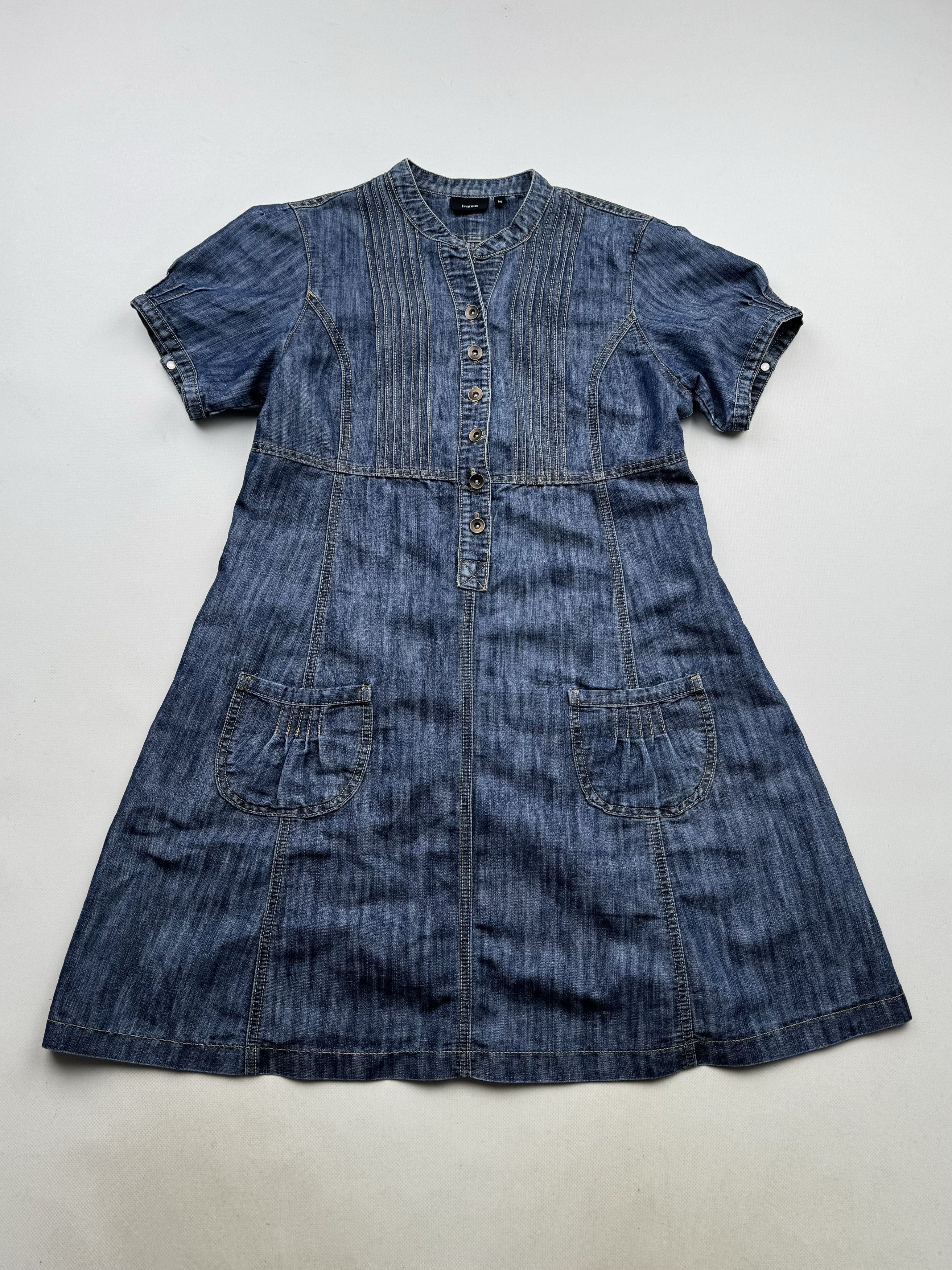 Vintage 00's Flared Denim Dress B347(V452)E2 Size M / US 6-8 / IT 42-44 - 1 Thumbnail