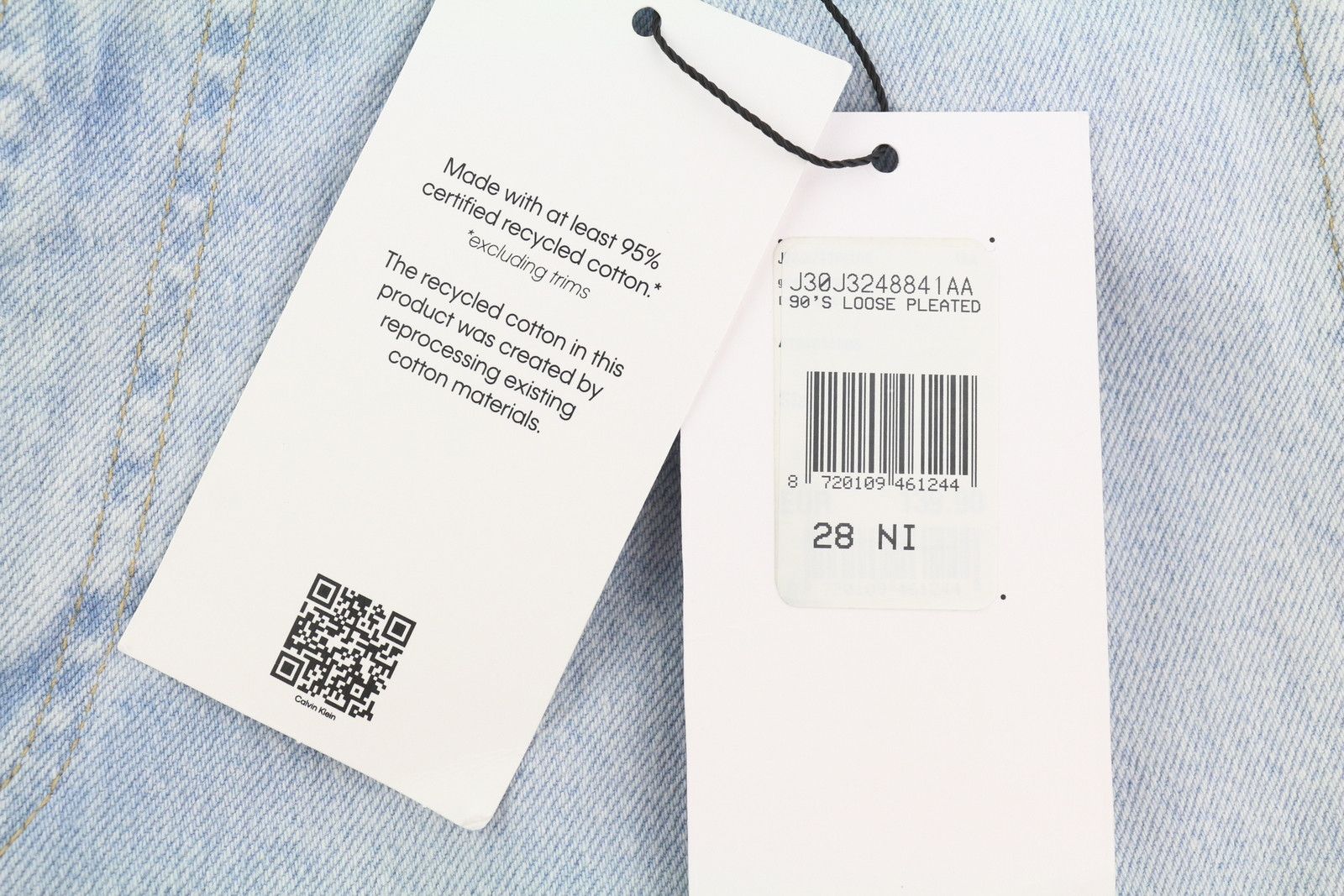 Calvin Klein 90S LOOSE PLEATED W28 Washed Blue Wide Zip Jeans 84981 Size US 28 / EU 44 - 6 Thumbnail