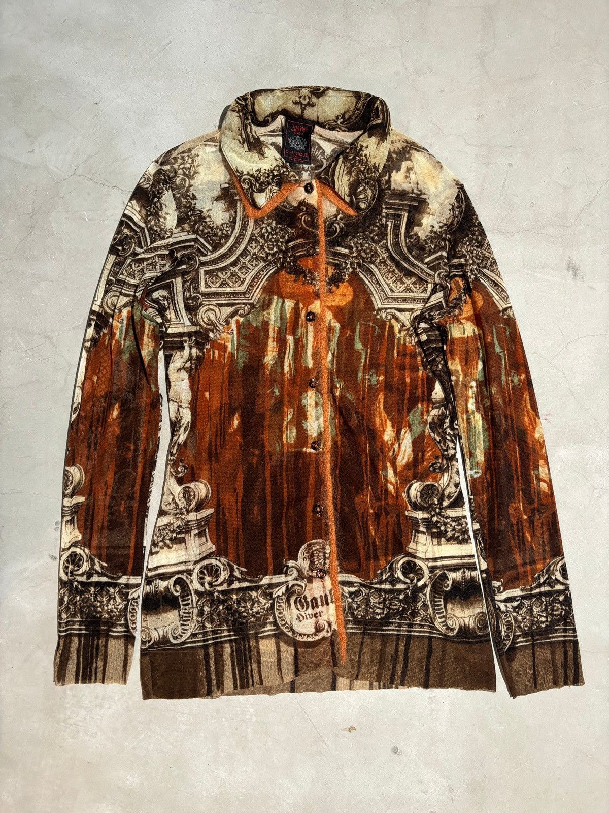 jean paul gaultier パワーネット　セカンドスキン Jean Paul Gaultier◇パワーネット/ミラーデザイン/長袖カットソー