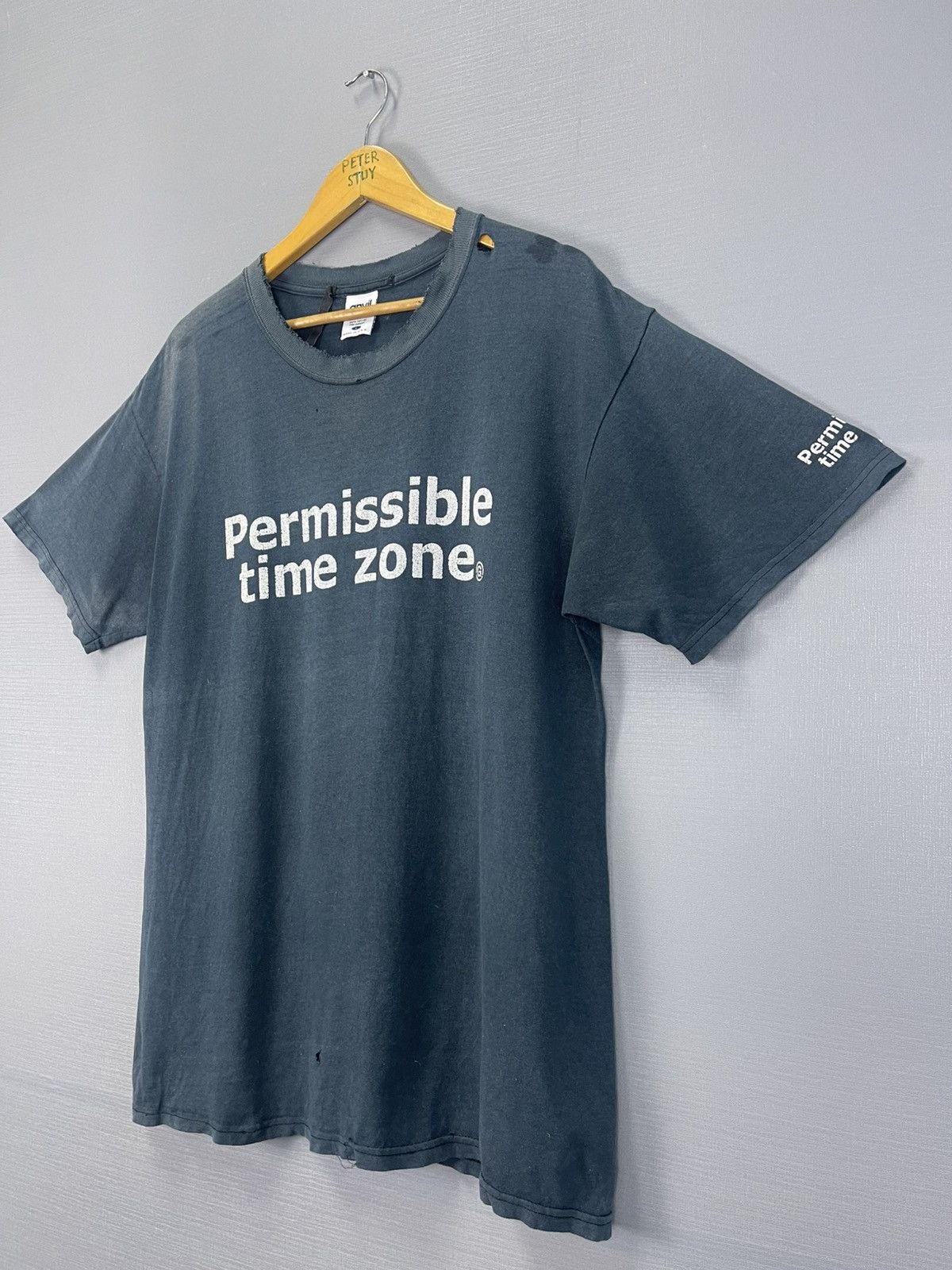 Vintage Vintage Permissible Time Zone T-Shirt Size US L / EU 52-54 / 3 - 3 Thumbnail