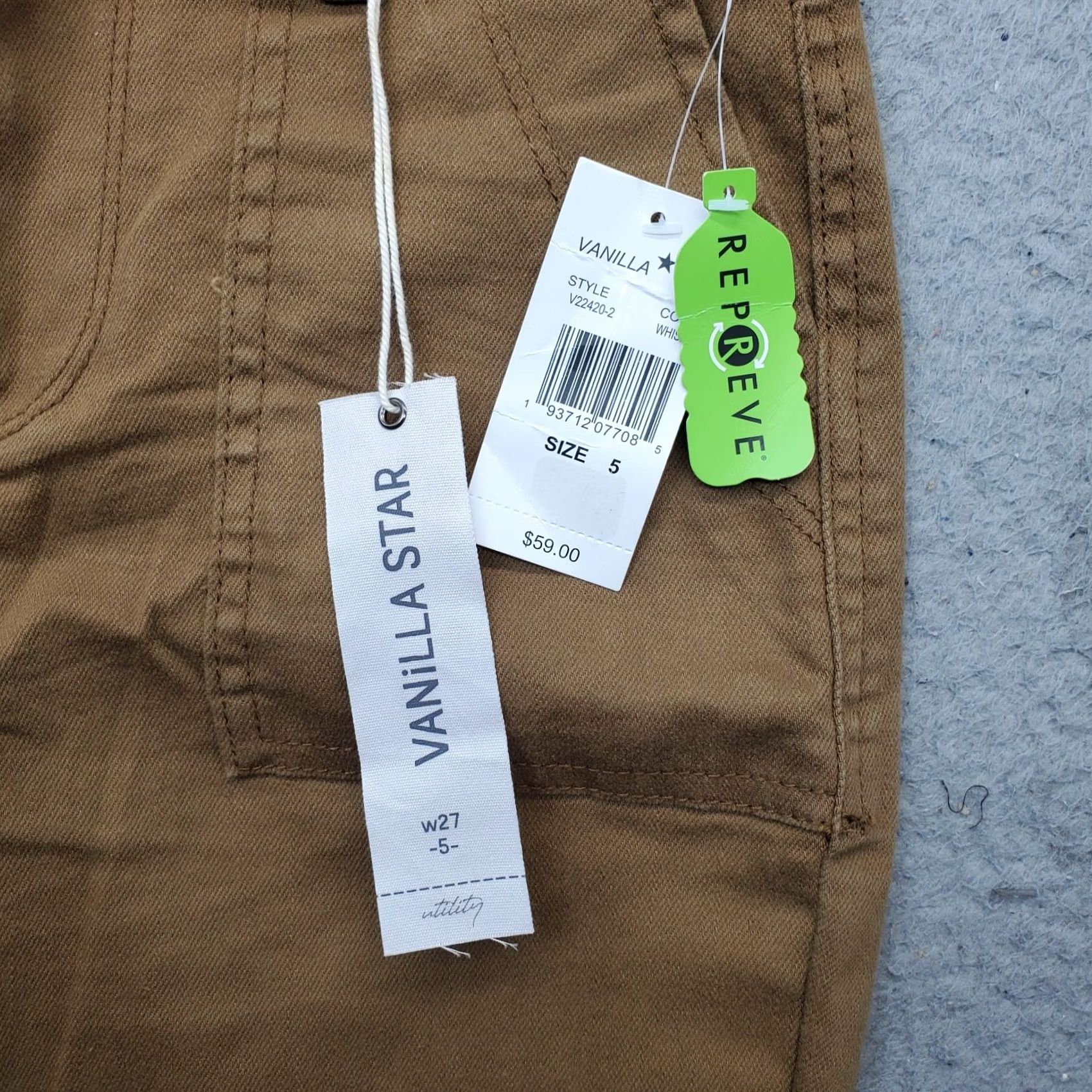 Vintage Vanilla Star Cargo Pants Womens 27/5 Tan Cotton Blend Classic Tapered Leg Size 27" / US 4 / IT 40 - 7 Thumbnail
