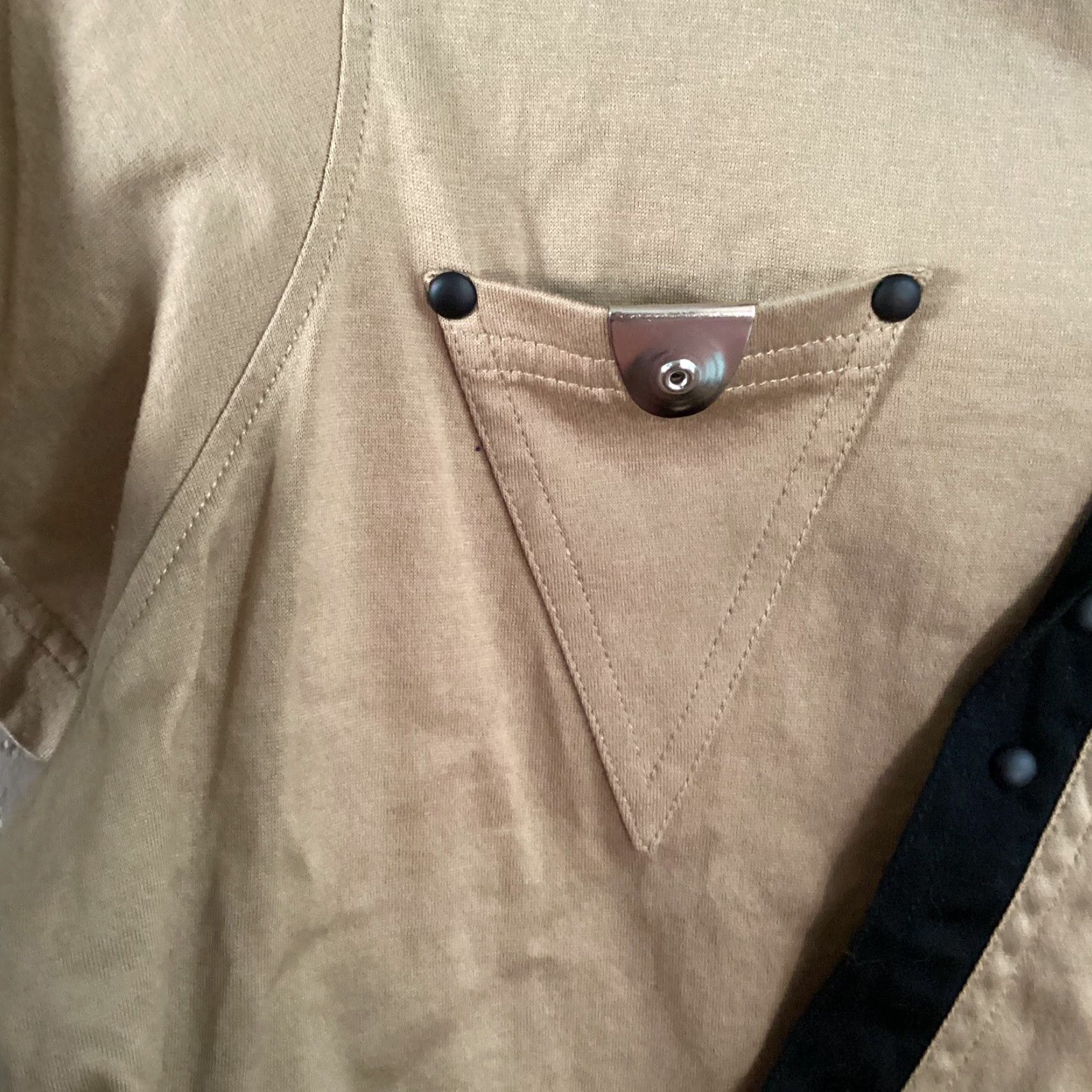 Pinko Jamie Sadock Womens Top Short Sleeve Brown Black Pink Studded Golf Tennis Size S V-Neck Pullover Casual Shirt Womens Modern Sports Golf Size S / US 4 / IT 40 - 6 Thumbnail