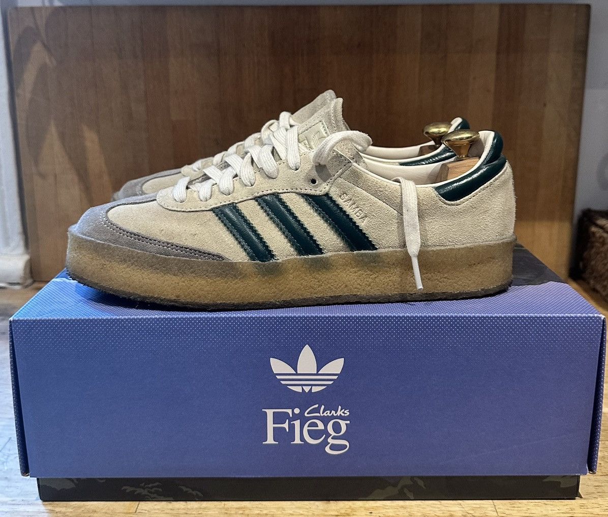 Adidas × Clarks × Kith Kith x Clarks x Adidas Samba Chalk White/Green Size US 8.5 / EU 41-42 - 2 Thumbnail