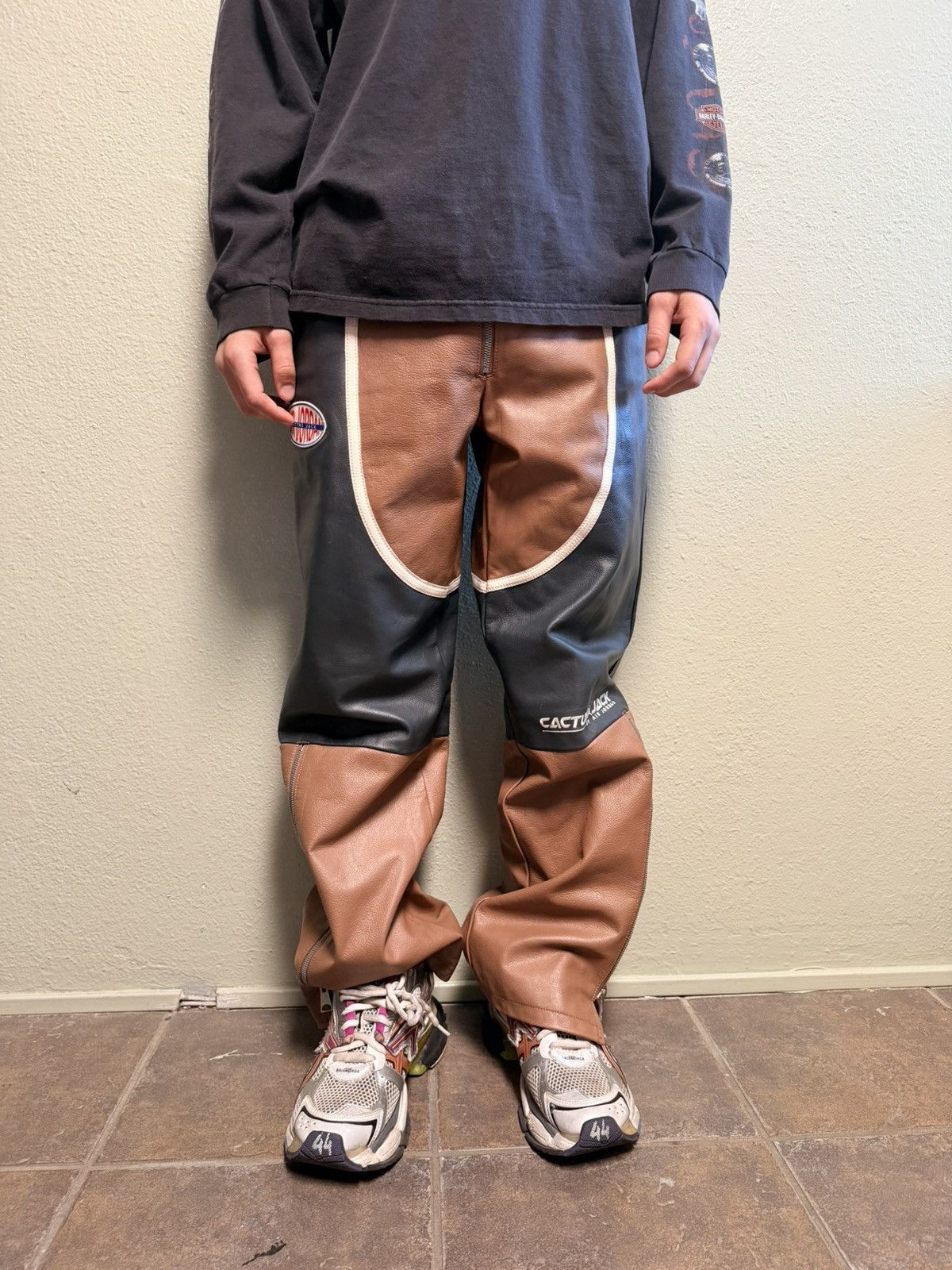 Jordan Brand Jordan x Travis Scott leather flared pants Size US 32 / EU 48 - 1 Thumbnail