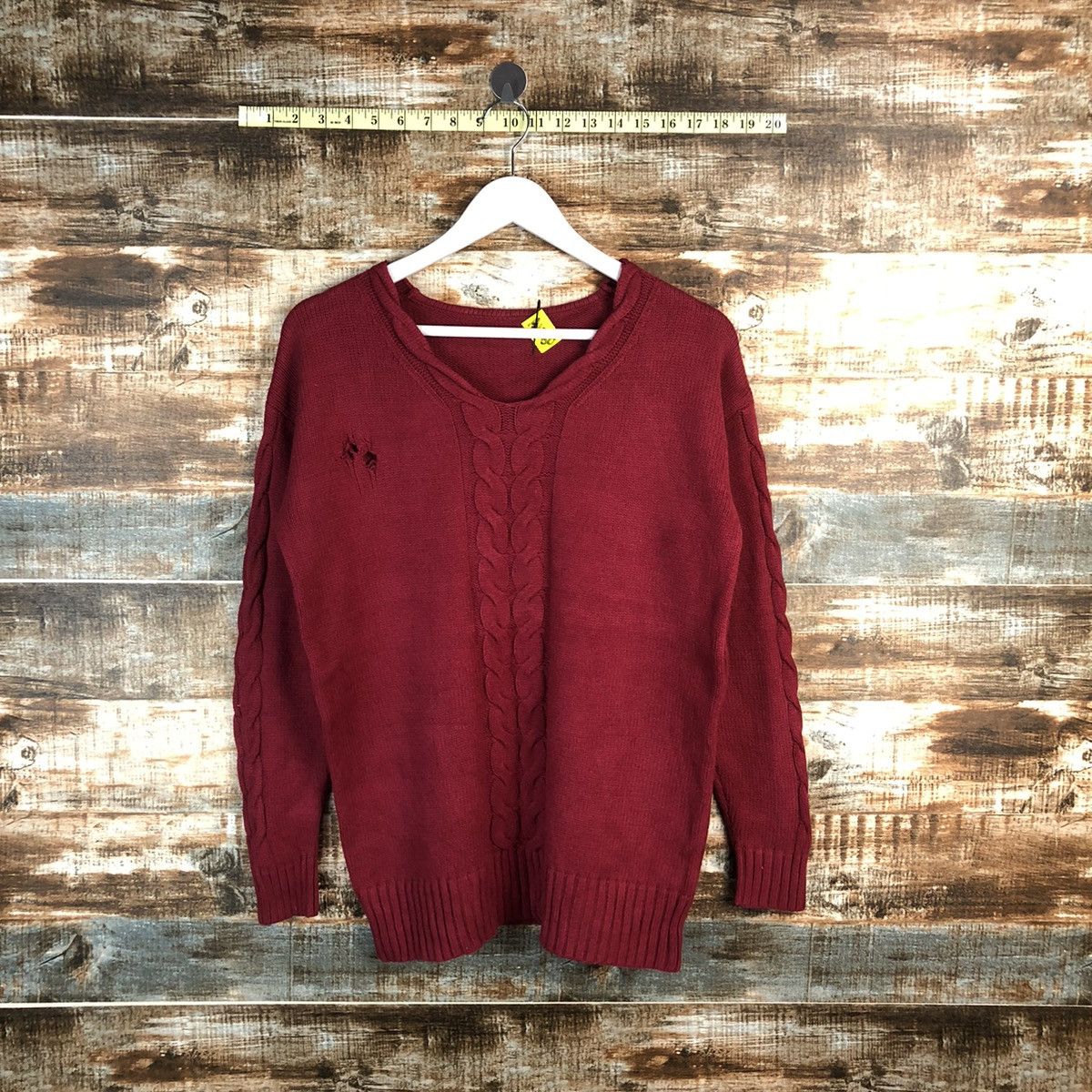 Homespun Knitwear × Japanese Brand Japanese Brand vintage ripped Red Knitwear #A1780 Size M / US 6-8 / IT 42-44 - 1 Thumbnail