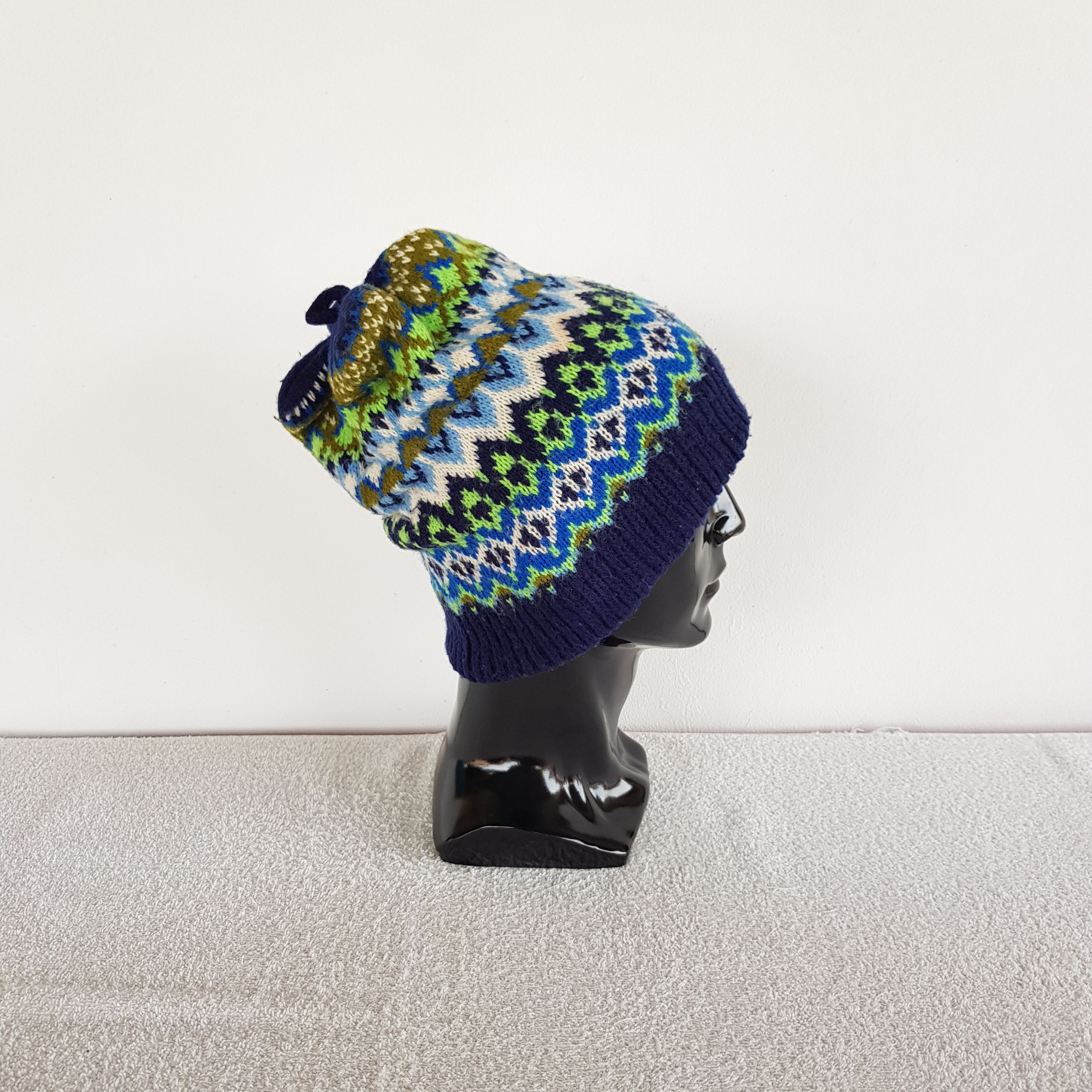 Japanese Brand Vintage Japanese Psychedelic Beanie Motif Snow Caps Hats Size ONE SIZE - 3 Thumbnail
