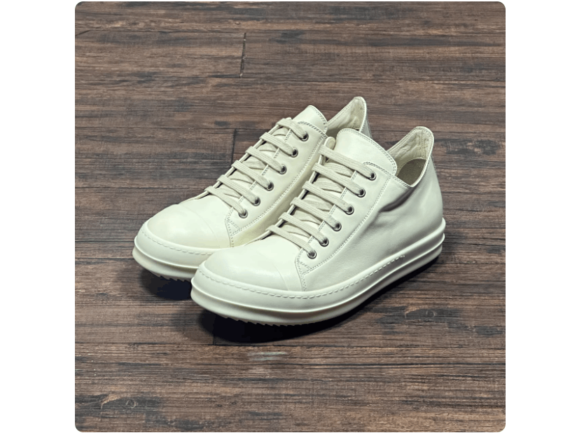 Rick Owens Rick Owens Men's Off-White Calfskin Low Top Sneakers Size US 7 / EU 40 - 2 Thumbnail