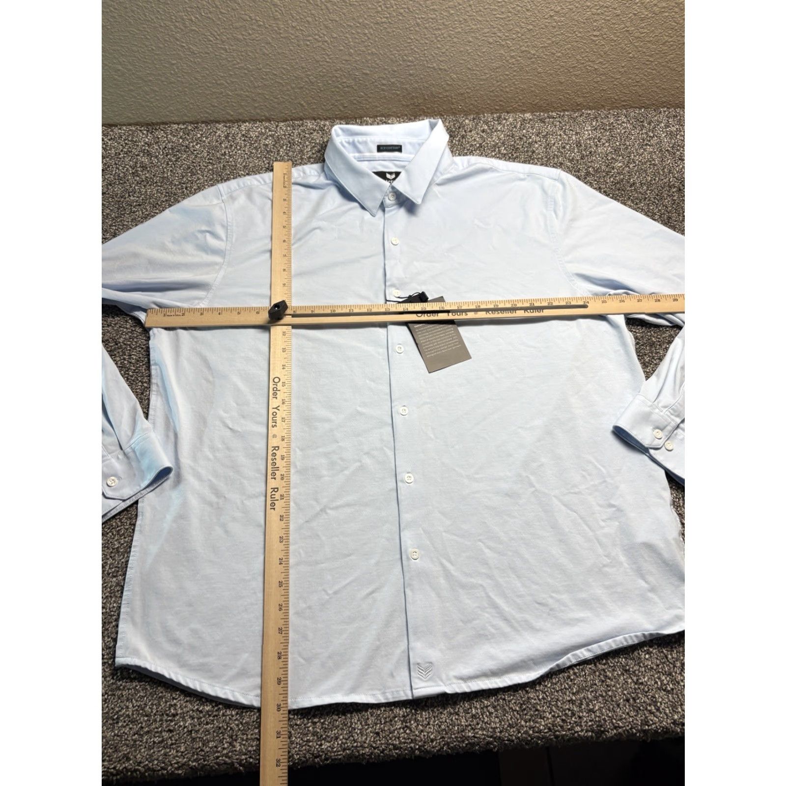 Vintage Buttercloth Dress Shirt Mens 3XL Blue Button-Up NWT NEW Size 48R - 3 Thumbnail