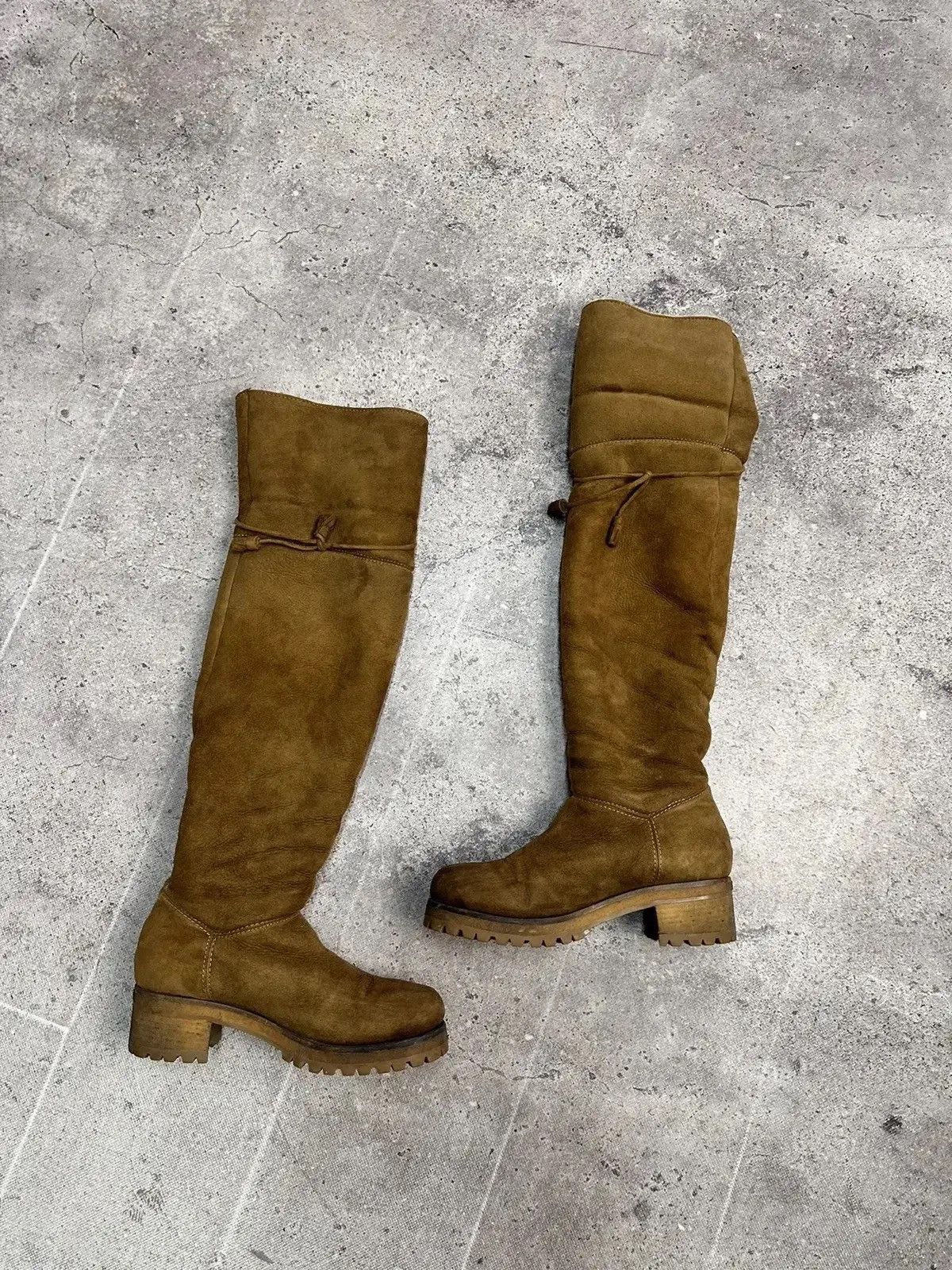Genuine Leather × Moncler × Moncler Grenoble Vintage Moncler Leather suede boots high Luxury Size US 8 / IT 38 - 13 Thumbnail