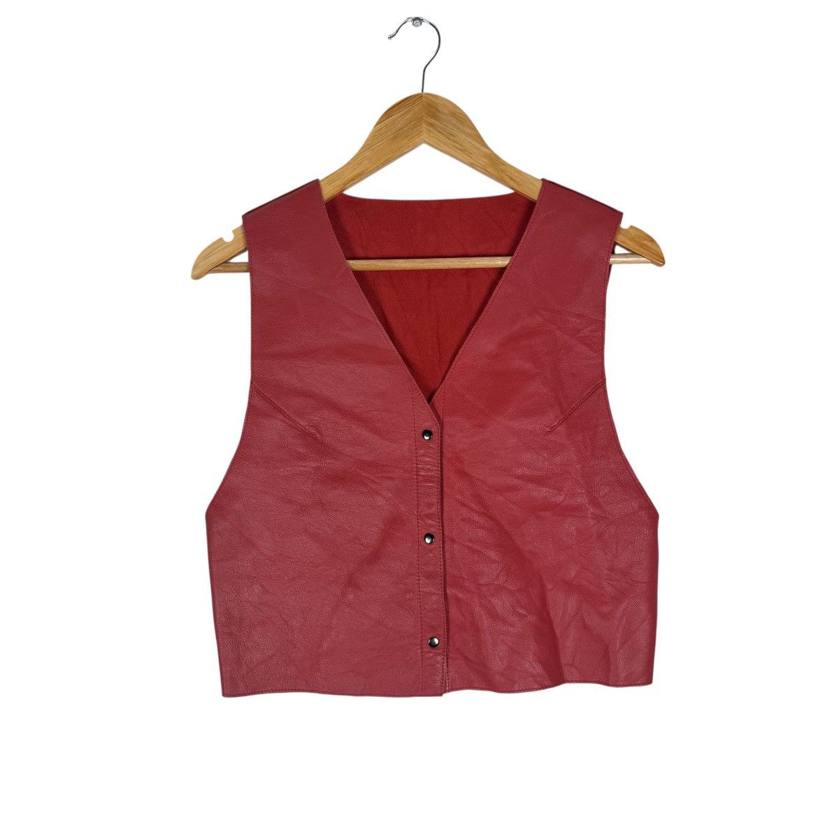 Hiroko Koshino Homme 🌟HIROKO KOSHINO TRUNK SHEEP SKIN RED LEATHER VEST Size M / US 6-8 / IT 42-44 - 1 Thumbnail