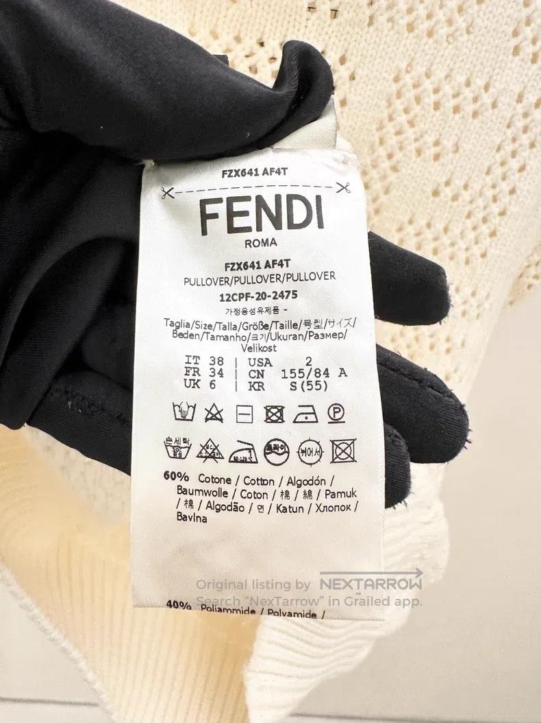 Fendi Fendi White hollow-out knitted short sleeves Size XS / US 0-2 / IT 36-38 - 4 Thumbnail