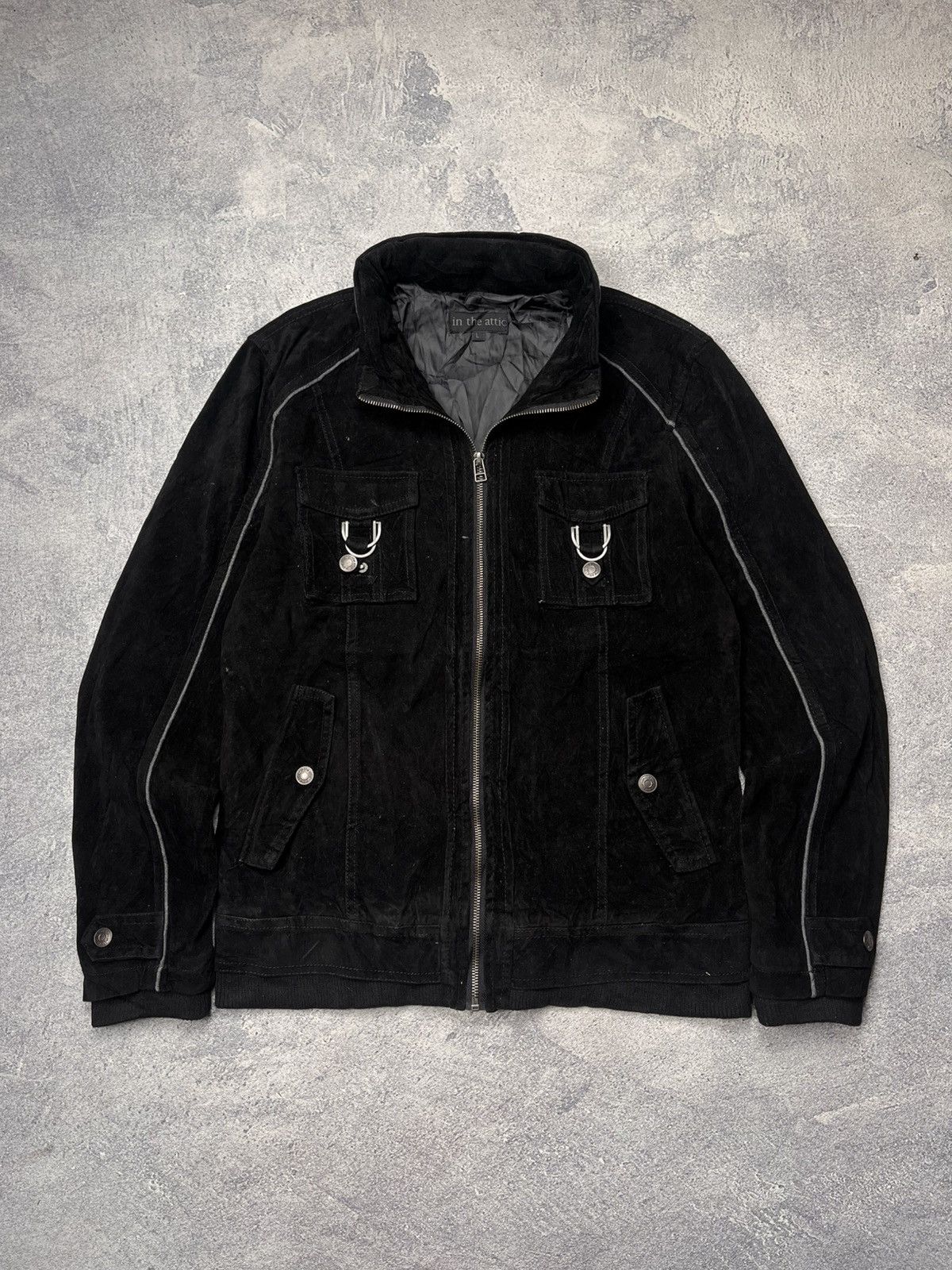 In The Attic In The Attic Suede Jacket Hidden Hooded Size US L / EU 52-54 / 3 - 5 Thumbnail