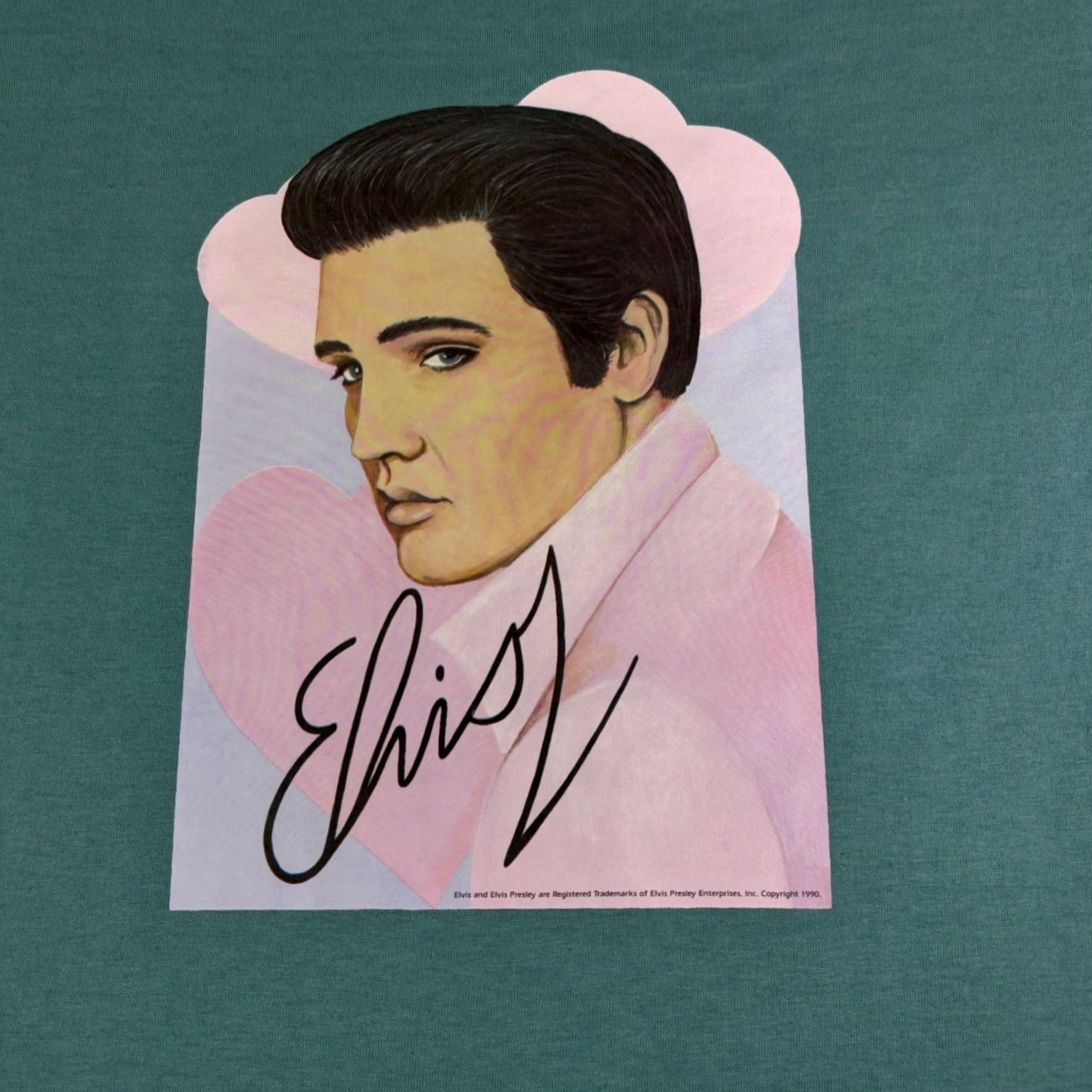 Jerzees VINTAGE Elvis Presley T Shirt Jerzees Teal Green Graphic Tee Mens Medium Size US M / EU 48-50 / 2 - 6 Thumbnail