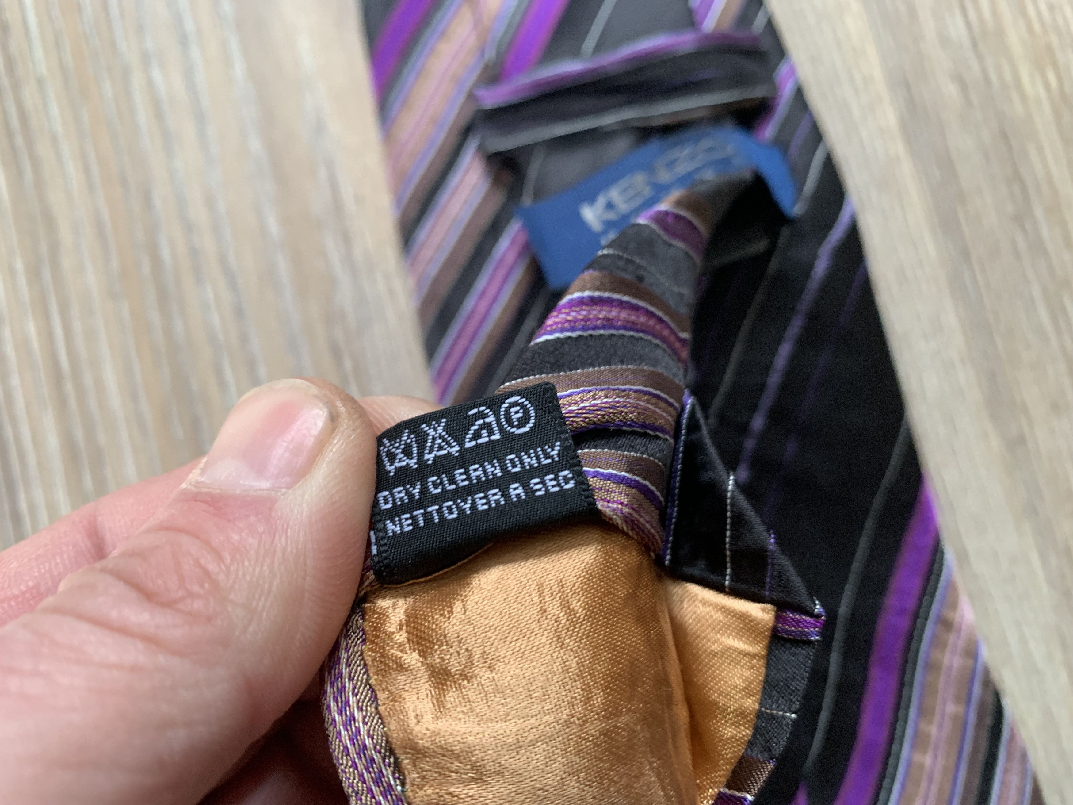 Kenzo Rare Kenzo Italian Stripe Printed Silk Tie Size ONE SIZE - 7 Thumbnail