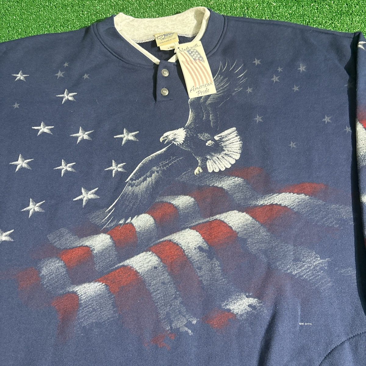 Vintage Vintage America All Over Print Navy Sweatshirt Size XXL Size US XXL / EU 58 / 5 - 2 Thumbnail
