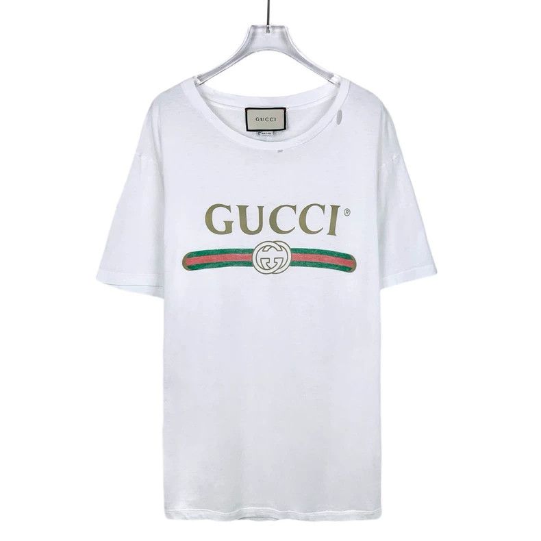 Gucci Gucci Logo letter printed round-neck white destructive styl Size US XS / EU 42 / 0 - 1 Thumbnail