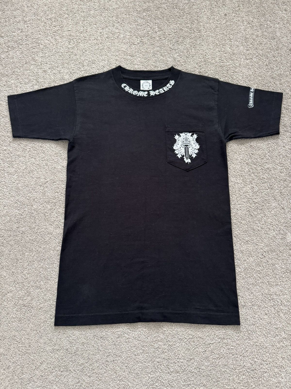Vintage Chrome Hearts Vine Dagger Scroll Logo T Shirt Tee
