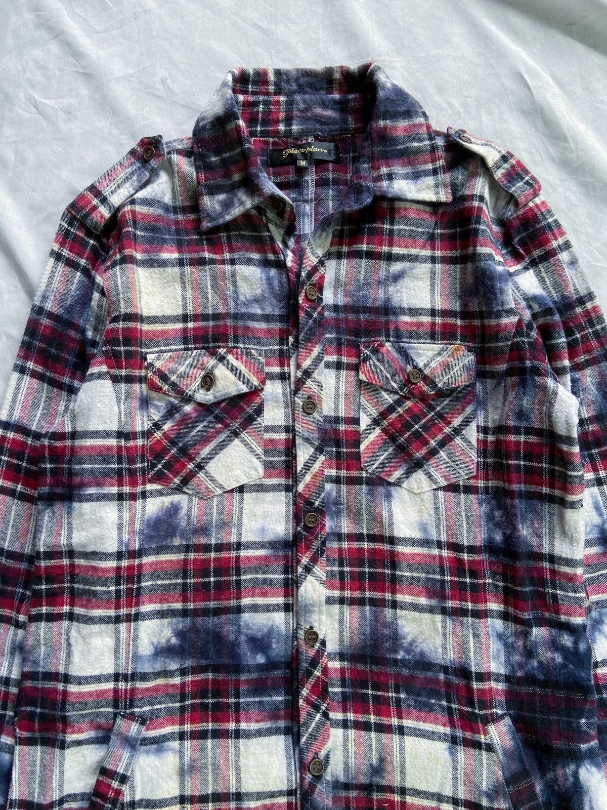Japanese Brand PLACE PLAN TIE DYE BUTTON DOWN SHIRT COAT STYLE Size US L / EU 52-54 / 3 - 3 Thumbnail