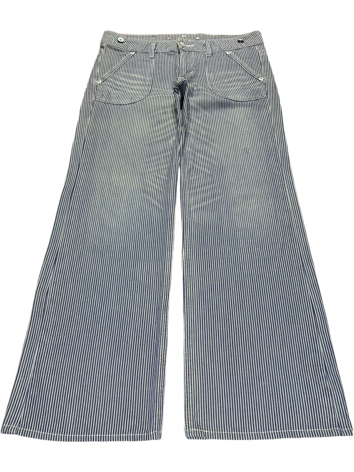 Wrangler Vintage Wrangler Hickory Style Suspenders Flare Denim Size 33" - 1 Thumbnail