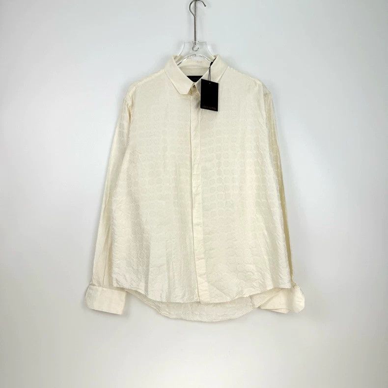 Louis Vuitton Louis Vuitton Beige silk shirt with full print of old flowe Size US XS / EU 42 / 0 - 3 Thumbnail