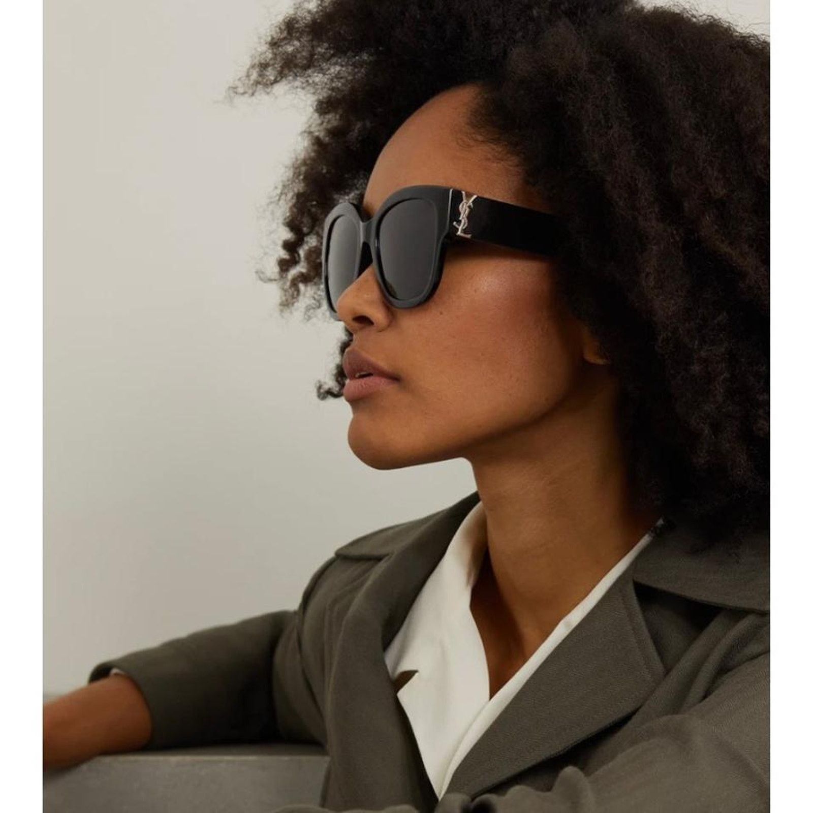 Saint Laurent Paris YSL monogram logo square framed sunglasses Size ONE SIZE - 5 Thumbnail