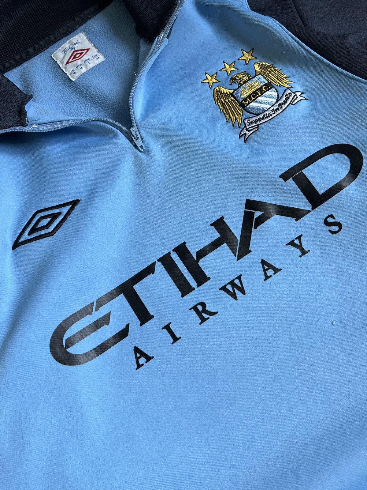 Umbro × Vintage Vintage Manchester City Umbro 1/3 Zip Tracktop Size US M / EU 48-50 / 2 - 7 Thumbnail