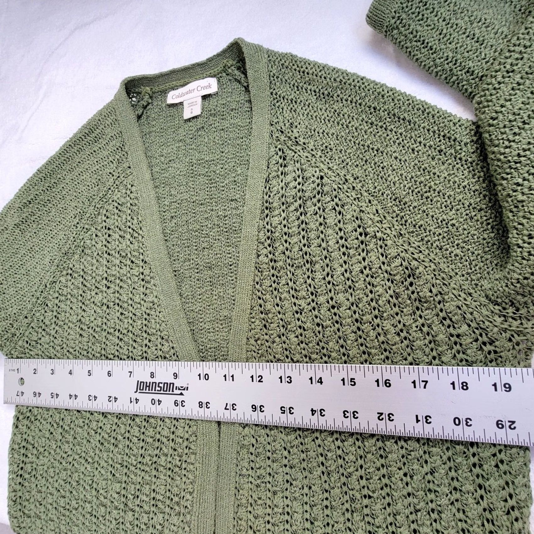 Coldwater Creek Coldwater Creek Women Open Front Cardigan Sweater Small Green Knit Textured Raglan Sleeve Long Sleeve Casual Vintage: No Size S / US 4 / IT 40 - 7 Thumbnail