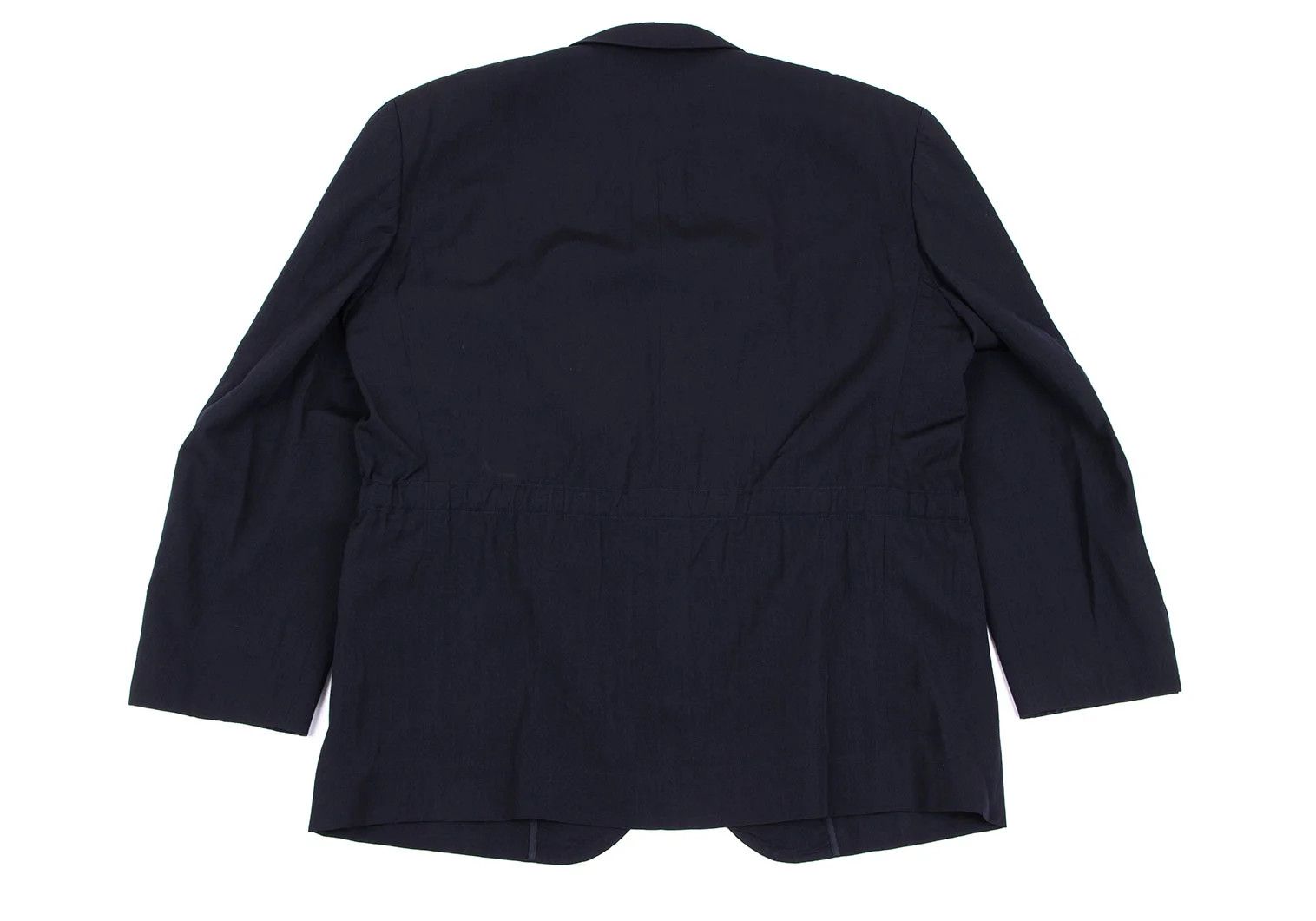 Comme des Garcons Homme Plus Wool Gabardine Gathered Jacket in Navy M Size US M / EU 48-50 / 2 - 14 Thumbnail
