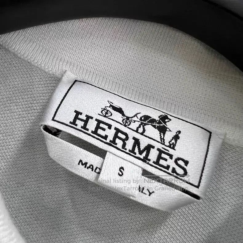 Hermes Hermes White Collar Striped Polo Shirt Size US S / EU 44-46 / 1 - 2 Thumbnail