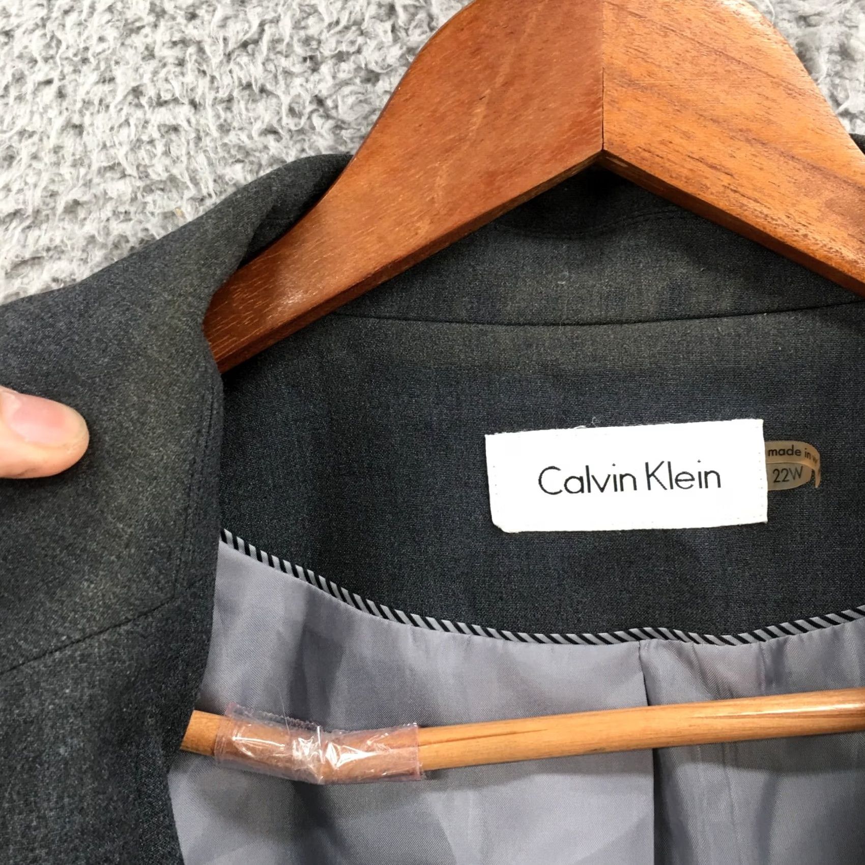 Calvin Klein Calvin Klein Blazer Womens 22W Grey Single-Breasted Collared Long Sleeve Sport Coat Jacket Size 3XL / US 20-22 - 4 Thumbnail