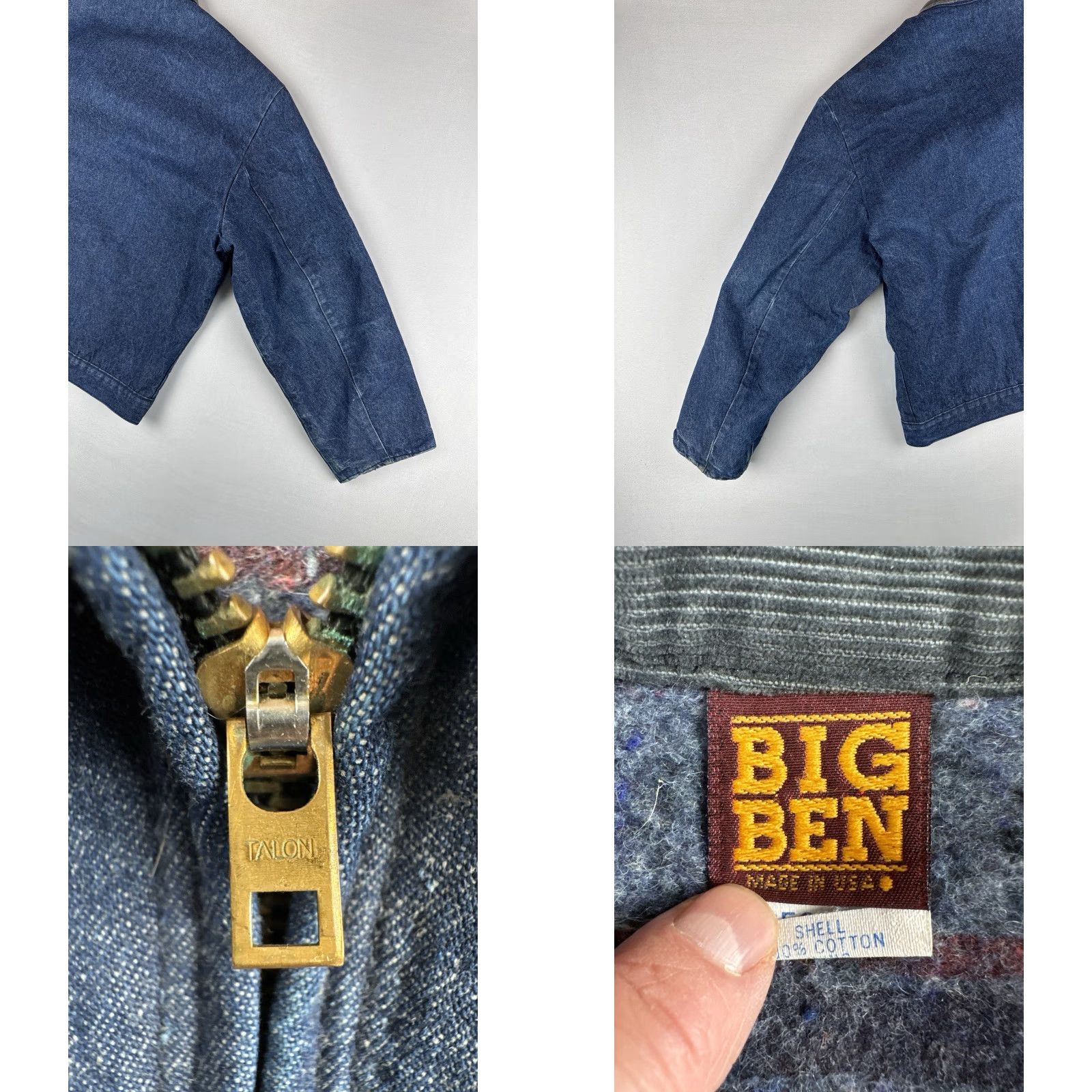 Denime VINTAGE Big Ben Denim Jacket 48 Regular Blue 80s Blanket Lined Zip Workwear Mens XL 48 Regular Mens Bomber Jacket Size US M / EU 48-50 / 2 - 9 Thumbnail
