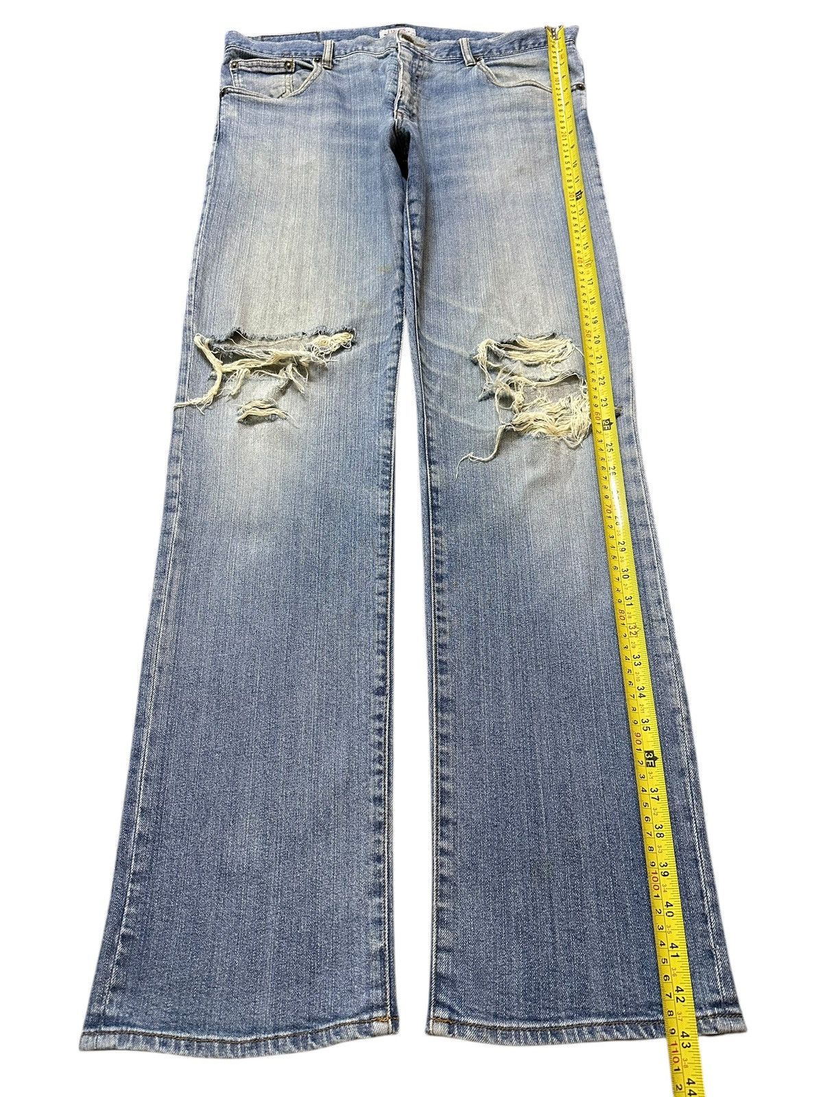 Hanes Vintage 90s Hanes Faded Wash Destroyed Distressed Jeans Size US 34 / EU 50 - 12 Thumbnail