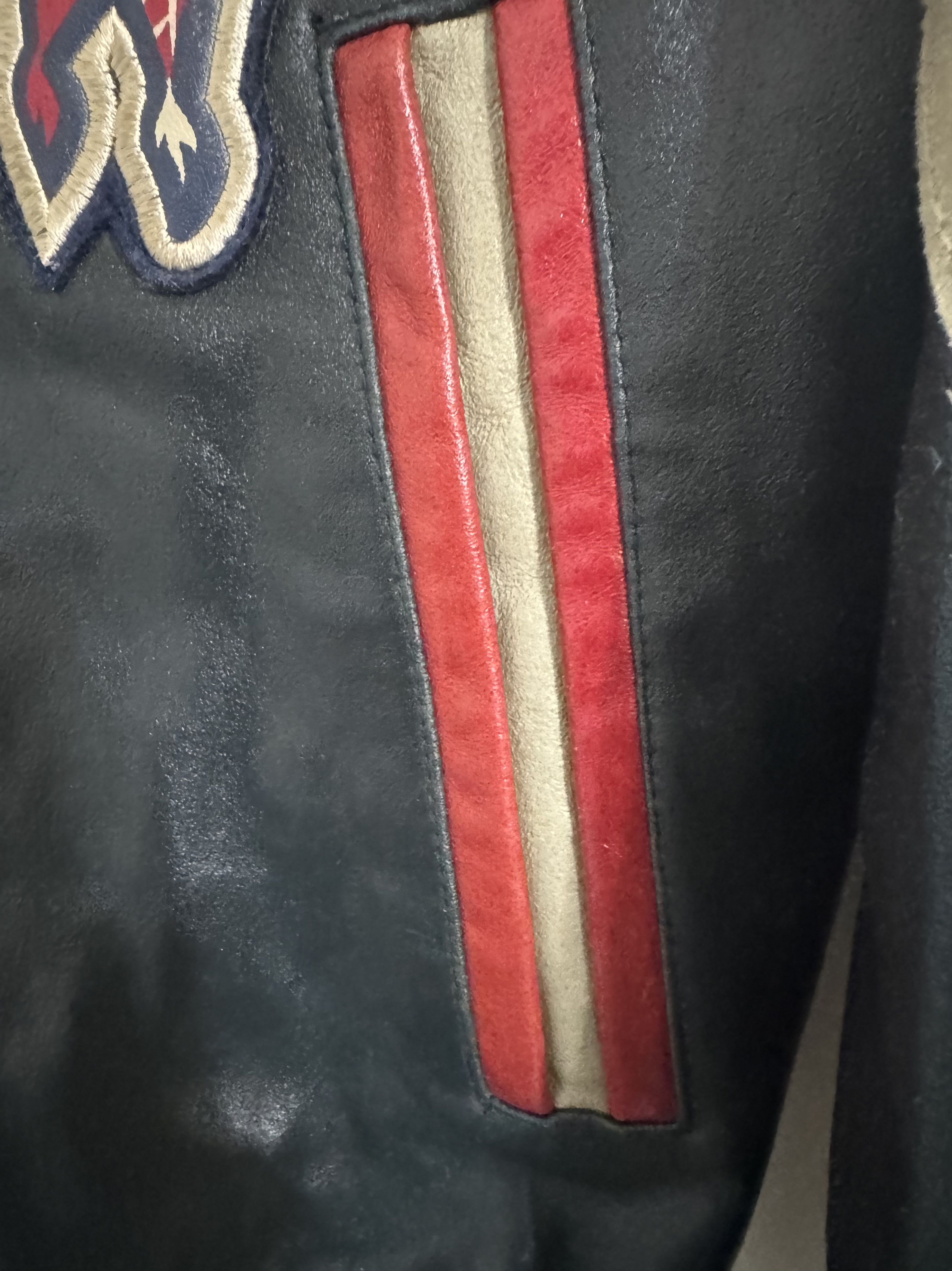 Avirex AVIREX RED AXES LEATHER VARSITY JACKET SZ MEDIUM Size US M / EU 48-50 / 2 - 3 Thumbnail