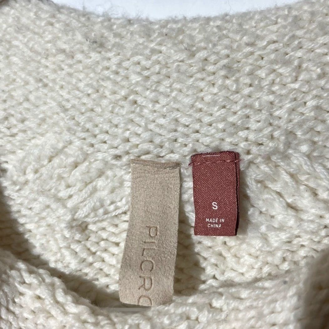 Anthropologie Anthropologie Pilcro Cream Cable Knit Mock Neck Cropped Sweater Women’s Small Pullover Crewneck (Mock) Neck? Size S / US 4 / IT 40 - 3 Thumbnail