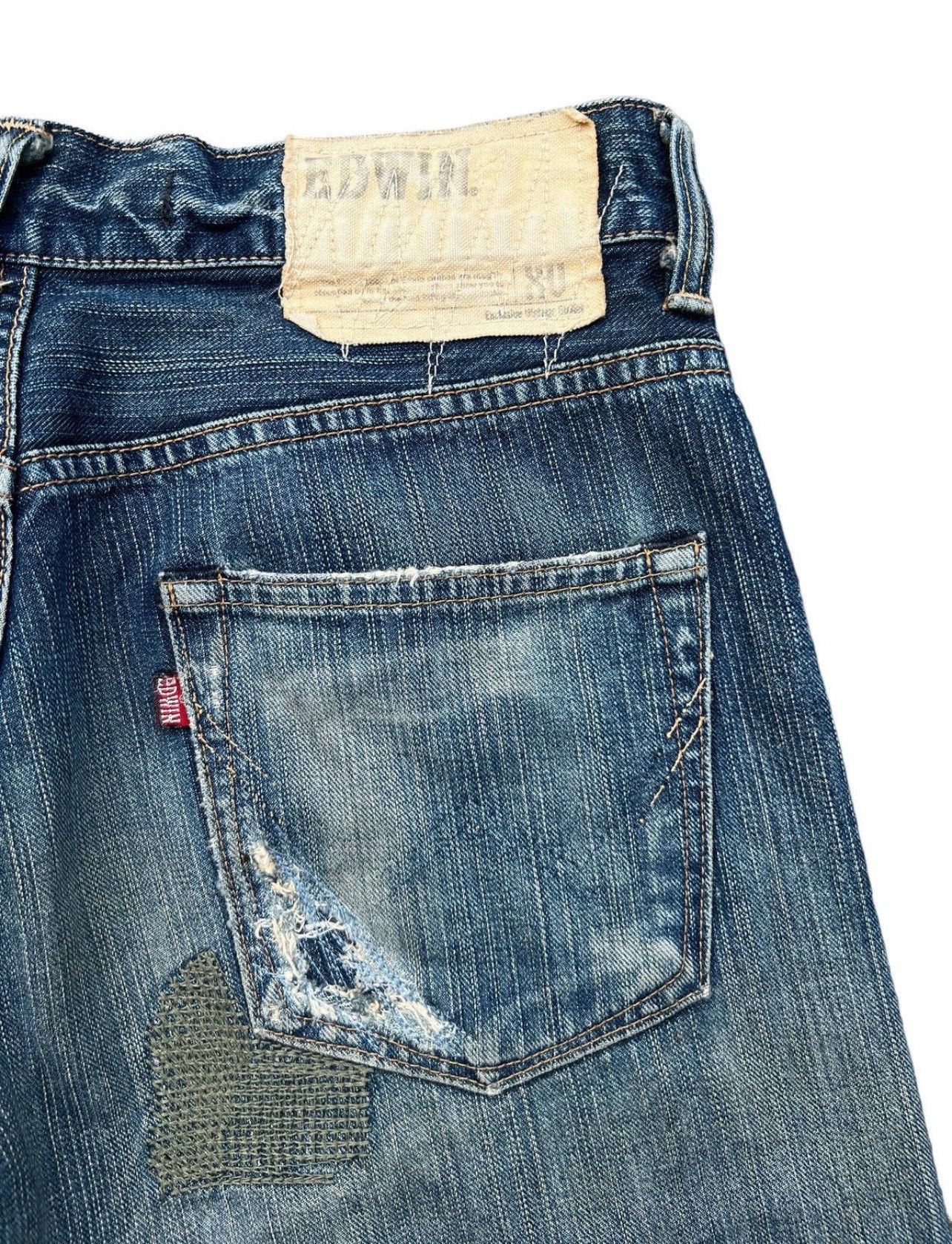 Edwin Vintage Edwin XV Patch Work Jeans Distressed Jeans 32x33.5 Size US 32 / EU 48 - 9 Thumbnail
