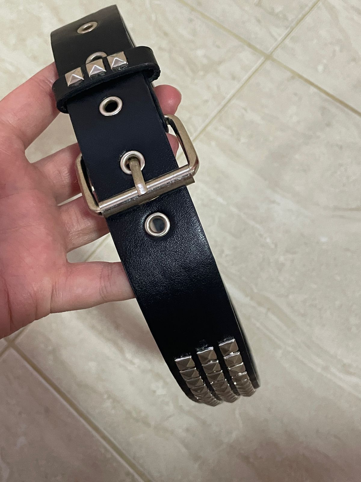 Japanese Brand Pyramid Studded Punk Vintage Belt Y2K Size ONE SIZE - 4 Thumbnail