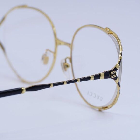 Gucci 🕶️ New Gucci GG0596OA 001 Gold/Black Eyeglasses 58mm Size ONE SIZE - 9 Thumbnail