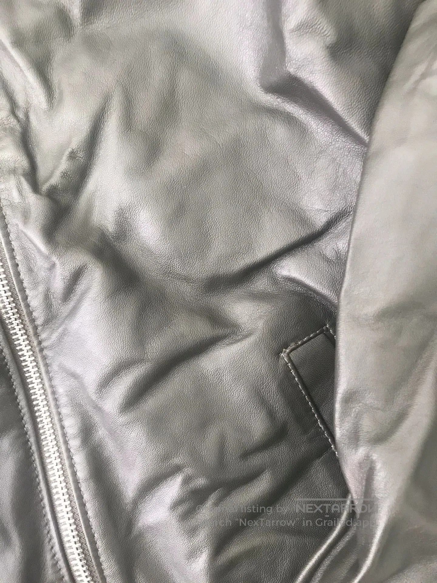 Giorgio Brato handcrafted dark green leather motorcycle jacket. Size US L / EU 52-54 / 3 - 5 Thumbnail