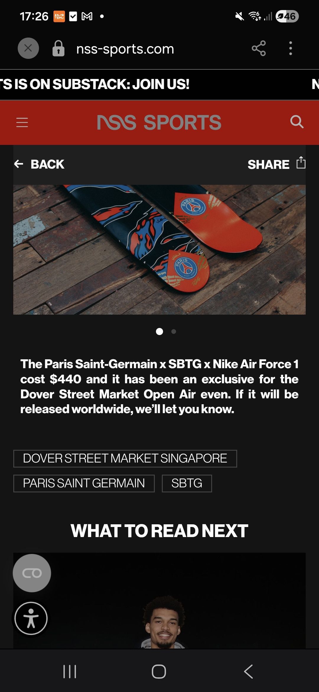 Nike Saint-Germain x SBTG x Nike Air Force 1 Size US 9 / EU 42 - 7 Thumbnail
