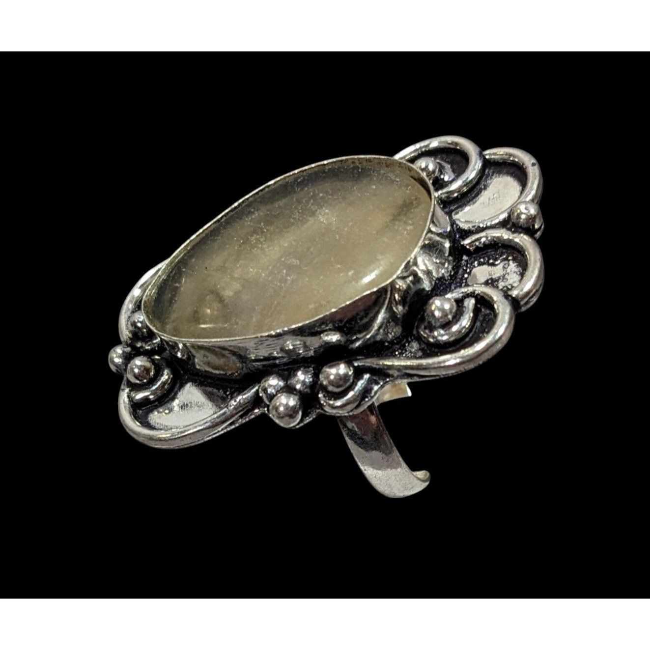 Other Victorian Style Rutilated Quartz Sterling Silver Statement R Size ONE SIZE - 6 Thumbnail