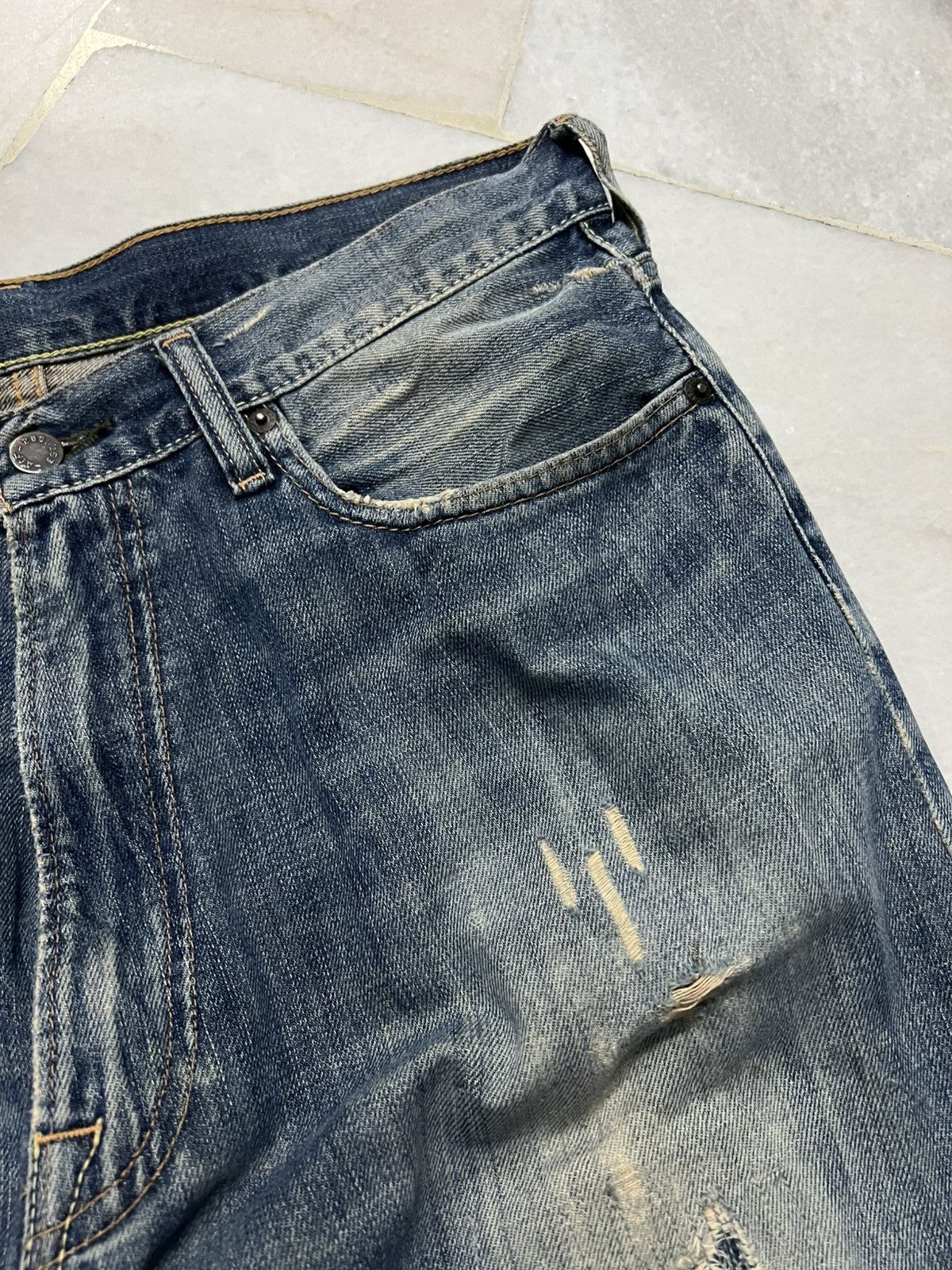 Japanese Brand 💥Flare💥Vintage Abercrombie & Fitch Distress Ripped Jean Size US 32 / EU 48 - 9 Thumbnail