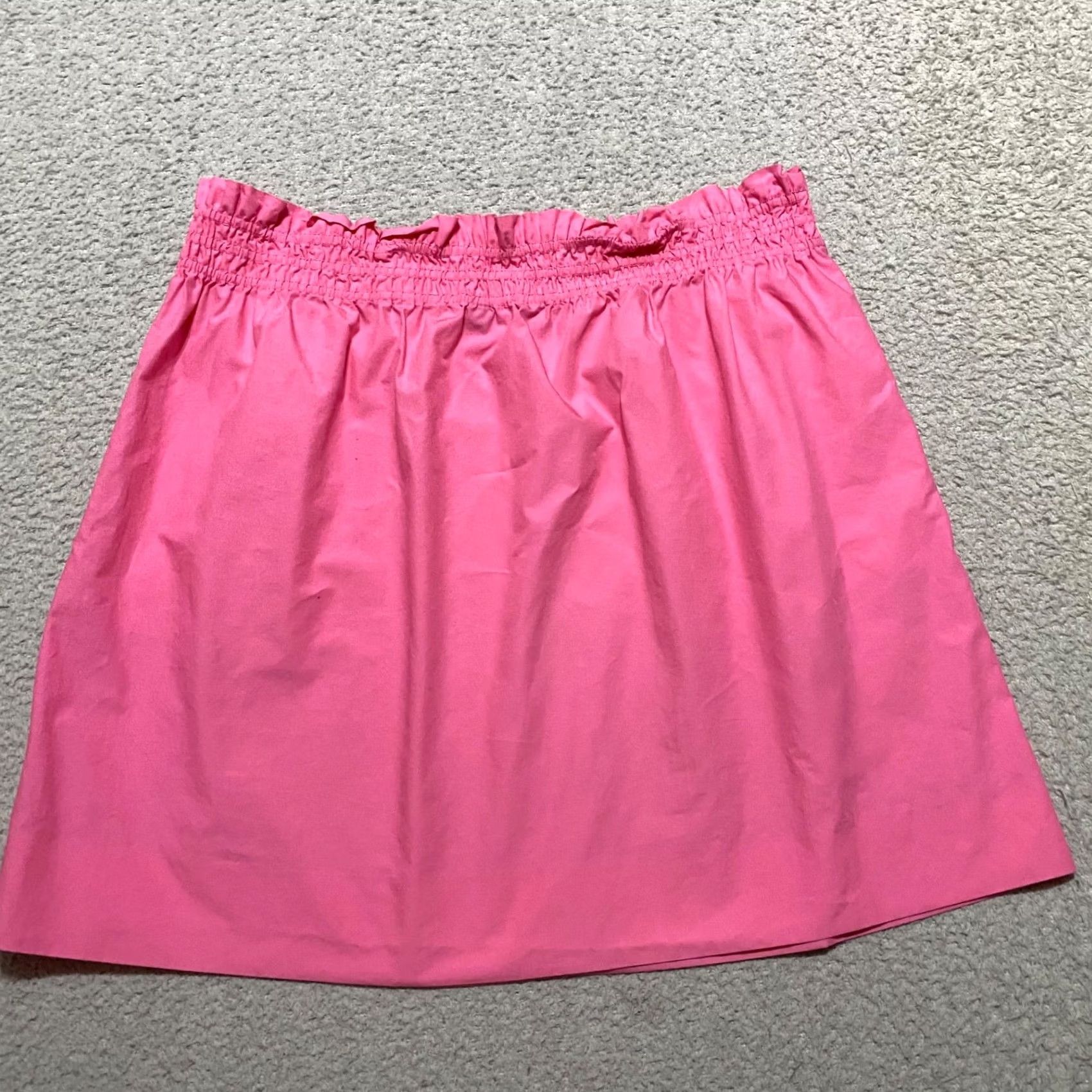 J.Crew J. Crew Pink Cotton Mini Skirt sz 10 Ruffled Elastic Waist Womens Size 32" / US 10 / IT 46 - 2 Thumbnail