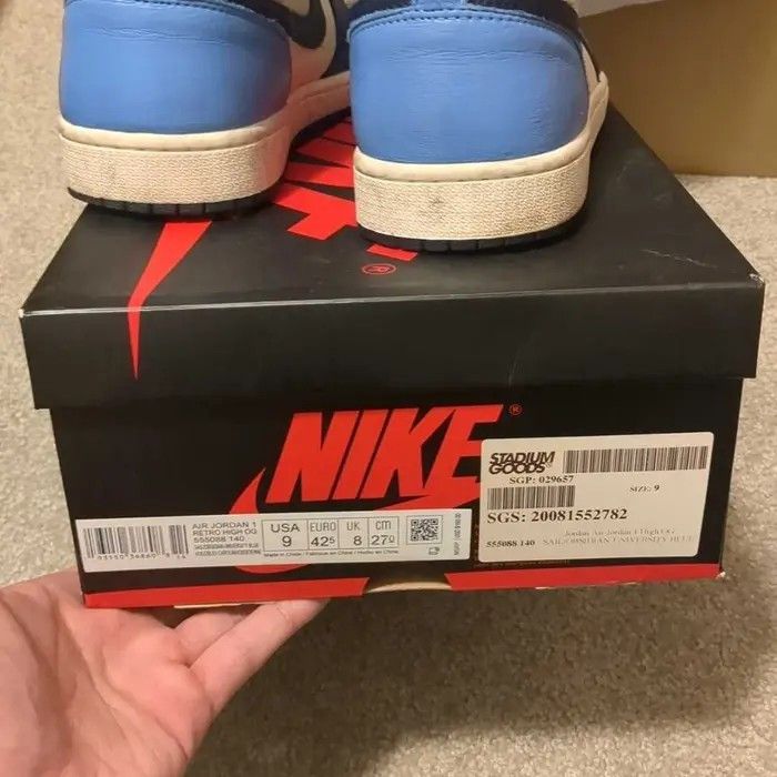 Jordan Brand Jordan 1 Retro High OG Obsidian 555088 140 Size 9 US Men Size US 9 / EU 42 - 7 Thumbnail