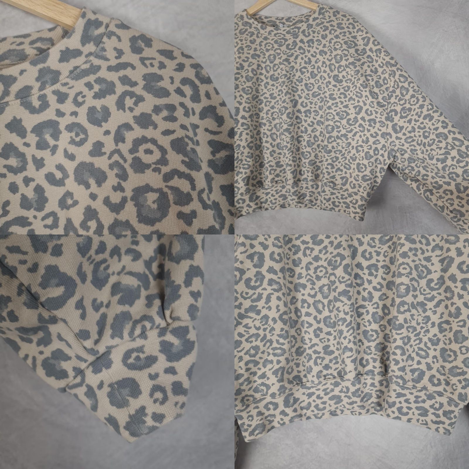 Zara Zara Sweatshirt Womens L Beige Leopard Print Pullover Knit Crew Neck Casual All Seasons Relaxed Fit Wool? No, Cotton, Polyester Size L / US 10 / IT 46 - 8 Thumbnail